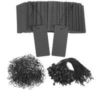 300 pezzi prezzi con stringa con spille di sicurezza, prezzi neri, regalo, nome per vestiti, abbigliamento di carta nera personalizzato, prodotto per abiti, tag artigianato