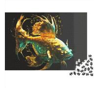 300 Pezzi Puzzle Creativi Pesce Rosso Regalo Puzzle Rettangolari Giocattolo per Adulti 300 Pezzi (40x28 cm)