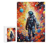 300 pezzi puzzle per adolescenti astronauta in colorful Space - 1 puzzle per adulti: analisi dei giochi di famiglia e sfida logica di apprendimento 300 pezzi