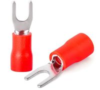 300 pezzi rosso 22-16 AWG isolato forcella vanga U-Type connettore filo elettrico terminale a crimpare