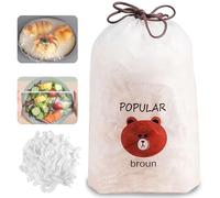 300 Pezzi Sacchetti per Alimenti, Sacchetti di Conservazione Freschi Coperchio Ciotola in Plastica Elastici Salvafreschezza Coprivivande, per Mantenere Freschi I Cibi Verdure