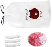 300 pezzi Sacchetti per Alimenti,sacchetti elastici trasparenti per la conservazione degli alimenti,Sacchetti Copri Alimenti con Eastico, Riutilizzabile Sacchetti Copri Alimenti con Elastico (B)