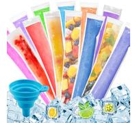 300 Pezzi Sacchetti per Ghiaccioli, Sacchetto per Ghiaccioli, Sacchetti per muffe Ice Popsicle Senza BPA, Sacchetti per Ghiaccioli Usa e Getta con 1 Imbuto per DIY Yogurt Frullati Gelato