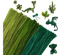 300 pezzi Scovolini pipa Flessibili Steli di Chenille Bastoncini Decorativi in Ciniglia Scovolini per Artigianato Scovolini Colorati per Lavoretti per Artigianato, Fai Da Te (Verdi)