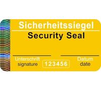 300 pezzi - Sigillo di sicurezza con numero di serie - 48 x 25 mm giallo scrivibile - Sigillo di sicurezza - Etichetta autoadesiva di autenticità