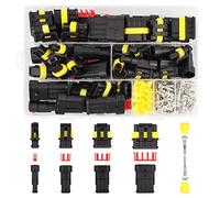 300 Pezzi Spinotti Elettrici Connettori Elettrici Impermeabili Connettore 1 2 3 4 Pin Connettore Stagno Connettore Elettrico Maschio Femmina per Terminali Elettrici Plug per Auto Candele