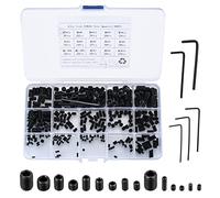 300 Pezzi Viti Senza Testa Kit, M2.5/M3/M4/M5/M6/M8 Vite Grani Filettati, Viti a Esagono Esagonali Incassato Maniglie Porte, Rubinetto, con Brugola Esagonale Fissaggio Kit - Nero