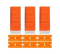 300 Pieces Plastic Razors Blades Plastic Blades Blade Double Edged Knife, Plastic Razor Blade Scraper with A Tip Slot Edge Blades for Removing Decals