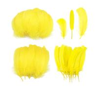 300 piume gialle, piume artigianali, piume, piume naturali, decorazioni in piuma, che possono essere utilizzate per realizzare accessori di abbigliamento, copricapo e decorazioni per mobili, ecc.