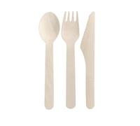 300 POSATE LEGNO - KIT SET COMPOSTO DA 100 FORCHETTE 100 COLTELLI E 100 CUCCHIAI