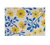 300 puzzle ad acquerello blu giallo floreale puzzle personalizzato in legno per adulti foto puzzle arte appeso alla parete decorazione per compleanno, matrimonio, San Valentino, anniversario