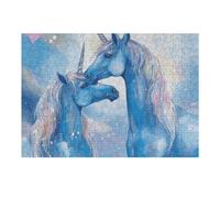 300 puzzle blu cavallo amore puzzle puzzle personalizzato in legno foto puzzle per adulti foto puzzle arte parete decorazione per compleanno, matrimonio, San Valentino, anniversario