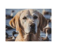 300 puzzle con cane e anatra che nuotano puzzle personalizzati in legno per adulti foto puzzle arte appeso alla parete decorazione per compleanno, matrimonio, San Valentino, anniversario