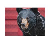 300 puzzle con orso nero, puzzle a quadri rossi e neri, puzzle personalizzati in legno per adulti foto puzzle arte da appendere alla parete decorazione per compleanno, matrimonio, San Valentino