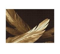 300 puzzle con piume dorate puzzle personalizzati in legno per adulti foto puzzle arte appeso alla parete decorazione per compleanno, matrimonio, San Valentino, anniversario