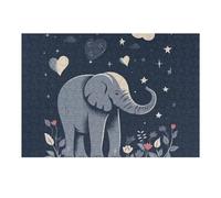 300 puzzle con scena notturna a forma di elefante, puzzle personalizzati, in legno, per adulti, foto, puzzle da appendere alla parete, decorazione per compleanno, matrimonio, San Valentino