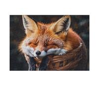 300 puzzle divertenti volpe che dormono puzzle personalizzati in legno per adulti foto puzzle arte appeso alla parete decorazione per compleanno, matrimonio, San Valentino, anniversario
