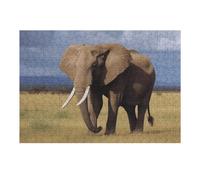 300 puzzle in legno con elefanti in prateria africana, puzzle personalizzati, per adulti, foto puzzle arte da appendere alla parete, decorazione per compleanno, matrimonio, San Valentino, anniversario