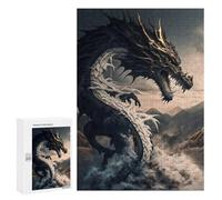 300 puzzle per adulti puzzle Black Dragon Rising puzzle gioco relax un'opera d'arte regali di Natale e compleanno 300 pezzi