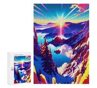 300 puzzle per adulti Sunrise Over Snowy Peaks puzzle per ragazzi gioco a mano taglio preciso interazione genitore-figlio 300 pezzi