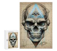 300 puzzle per adulti Third Eye Blind Skull Puzzle per adulti - Gioco a mano - Taglio preciso - Interazione tra genitori e bambino 300 pezzi