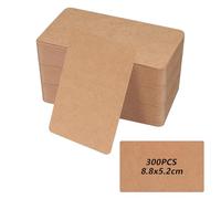 300 Pz Biglietti da Visita Personalizzati, Carte Bianche, Biglietto da Visita Personalizzato, Carte Kraft di Carta di Messaggio Vuoto per Memoria Graffiti Ufficio Fai Da Te(8,8 x 5,4 cm) (marrone)