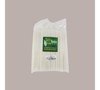 300 Pz Cannuccia Dritte Bianca PLA Biodegradabili Eco Dm6 H21
