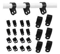 300 Pz Fermacavi Muro R in Nylon, Fermacavo Cavo Elettrico, Clip a P, Graffette Morsetti per Cavi Tipo R, Clip per Cavi Elettrici, Fissaggi Morsetti per Cavo(Neri, 5 Misure)