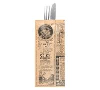 300 PZ - Tovaglioli Neri Enf. D.Point' 40X32 CM 'Just In Time Closed' 40 + 10Pe G/M2 11X25 CM NATURAL 'TIMES KRAFT Vergiurato