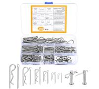300 PzCoppiglie Elastiche Cotter Pins, Set diCoppiglie Spaccate e Copiglie R Clips, Coppiglia Spaccate in Acciaio Inossidabile, Coppiglie di Sicurezza, Spine di Coppiglie a Molla per Trattori Auto