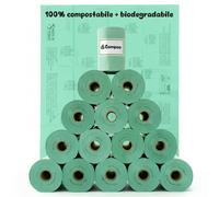 300 Sacchetti Cane Cacca 100% Compostabili e Biodegradabili COMPOO 15 Rotoli da