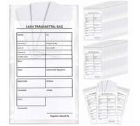 300 sacchetti per deposito bancario, 15 x 20 cm, tasche di sicurezza autoadesive in poliuretano trasparente, compatibili con la valuta bancaria, monete, assegni ricevute