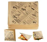 300 sacchetti per hamburger, foglio per formaggio, fogli Deli, sacchetti per döner, Hotdog, Burger Buns, Pommes, foglio da forno, effetto giornale, per panino, pane al burro
