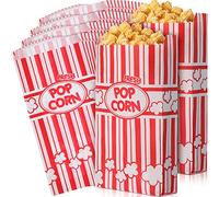 300 sacchetti per popcorn in carta resistenti al grasso per popcorn usa e getta a righe rosse e bianche per film in famiglia, notte, cinema, feste, carnevale, teatro, popcorn (13,5 x 2 x 11,2 pollici)