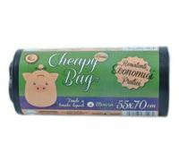 300 Sacchi CHEAPY BAG SACCO NERO buste spazzatura rifiuti resistente 55x70cm