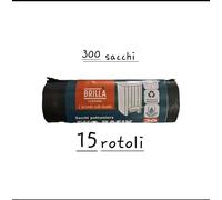 300 Sacchi neri 50x60cm immondizia cestini indifferenziato 15 rotoli da 20 neri