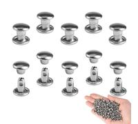 300 Set Doppia Ribattini per Cuoio, 6mm Pelle Rivetti in Metallo
