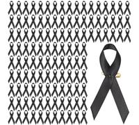 300 spilli neri per la consapevolezza del lutto, commemorativi e consapevolezza del melanoma, con spille da balia