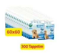 300 TAPPETINI ASSORBENTI PER CANI TRAVERSINE IGIENICHE CANI E CUCCIOLI 60X60CM %