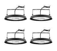 300 W UFO LED Lampada ad alta baia,UFO LED 30000LM Faretti LED industriali con supporto,campana LED industriale Bianco Freddo 6500K IP65 Impermeabile UFO LED Officina Lampada per fabbrica Garage(4PCS)