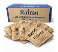 300 Zucchero Bustine di Canna Monodose 4 g - Bustine Zucchero Monodose Prodotto In Italia - Ideale per Bar, Ufficio, Hotel e Catering - Porzioni Igieniche per Caffè, Tè e Bevande Calde