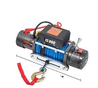 3000-1350 0LBS 12V Verta elettrica for roulotte 4x4 Syntheic Ropes Torching cinghia con controllo wireless ATV Camion fuori strada,Attrezzatura Efficiente(13000lbs Blue Rope)