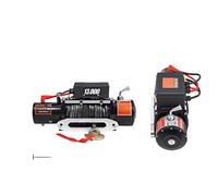 3000-1350 0LBS 12V Verta elettrica for roulotte 4x4 Syntheic Ropes Torching cinghia con controllo wireless ATV Camion fuori strada,Attrezzatura Efficiente(13000lbs Black Rope)