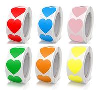 3000 adesivi a forma di cuore, autoadesivi a forma di cuore, rotolo da 25 mm, codice colore piccolo, a forma di cuore, per matrimonio, scrapbooking, regali, 6 colori