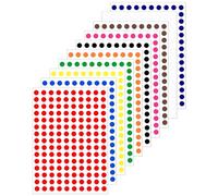 3000 adesivi a pois colorati, rotondi, con 10 adesivi rotondi colorati assortiti, per eventi, attività, scuole, codifica, fai da te, regali, 10 mm, 150 etichette, 20 fogli