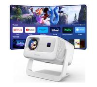 [3000+ app con licenza/TV in diretta/HDR10+/AI Movin 3.0 OS] Proiettore intelligente 4K con WiFi e Bluetooth, proiettore portatile Goiaey con supporto a 360°, audio DoIby da 50 W, messa a fuoco