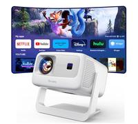 [3000+ app con licenza/TV in diretta/HDR10+/AI Movin 3.0 OS] Proiettore intelligente 4K con WiFi e Bluetooth, proiettore portatile Goiaey con supporto a 360°, audio DoIby da 50 W, messa a fuoco