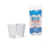 3000 BICCHIERI PER BEVANDE ED ACQUA MONOUSO PLASTICA BIANCHI o TRASPARENTI 200CC