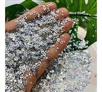 3000 coriandoli a forma di cuore a forma di cuore, 3 mm, per bicchieri, prodotti per melma, artigianato in resina, feste, decorazioni per feste in casa (argento laser)