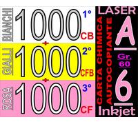 3000 F. DDT 3 COPIE CARTA COPIATIVA X STAMPANTI LASER INKJET A6 CARBONLESS PAPER